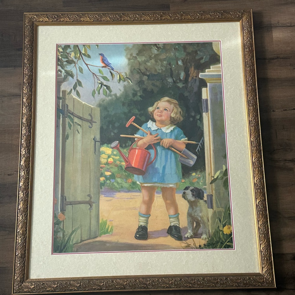 Little Blonde Girl in the Secret Garden